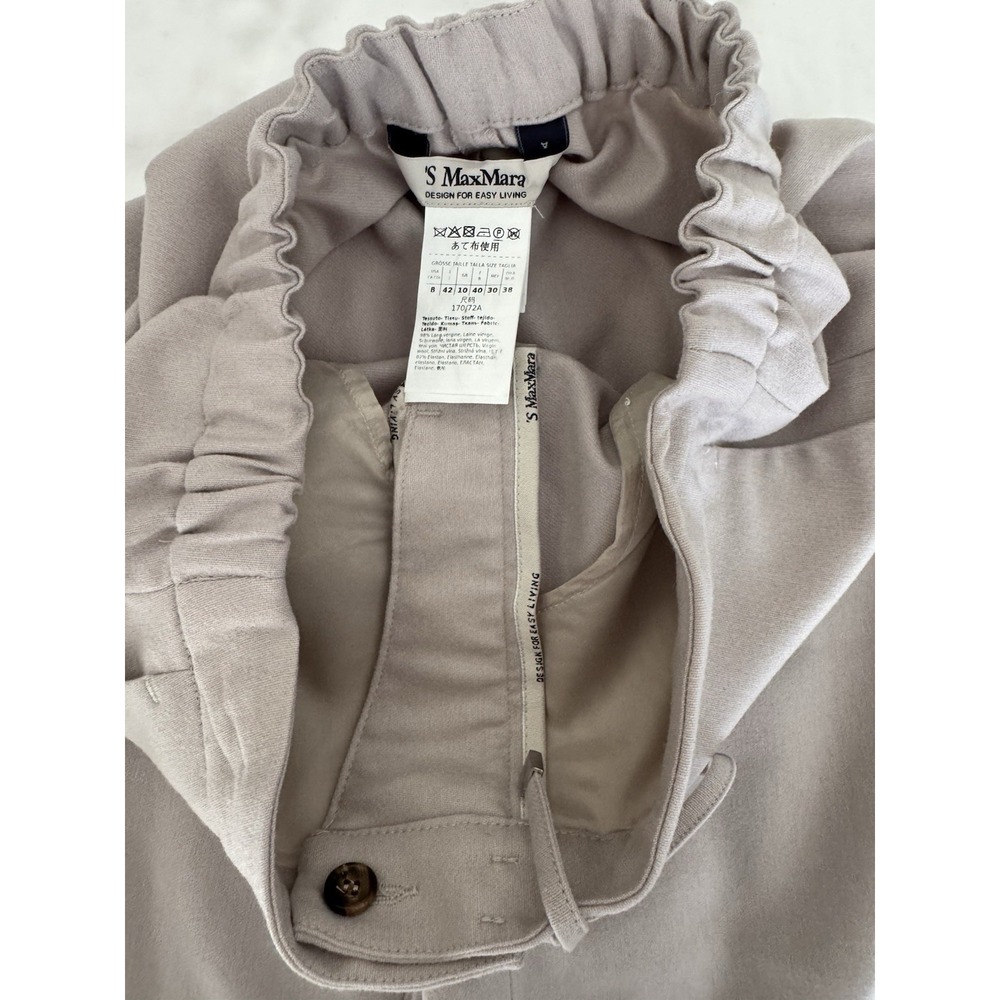 S Max Mara - Floria Stretchy Waist Wool Size 42 IT 8 uS Dusty Pink - Picture 8 of 12